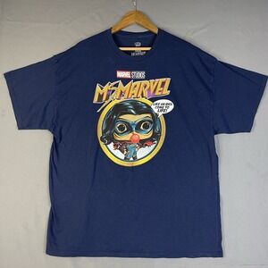 Ms. Marvel Shirt Men's Size 2XL Blue Funko Pop Like An Idea Marvel Studios Tee